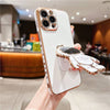 Heart Plating Bumper Cartoon Astronaut Stand Holder Case For iPhone 14 - TheWellBeing4All