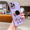 Heart Plating Bumper Cartoon Astronaut Stand Holder Case For iPhone 14 - TheWellBeing4All