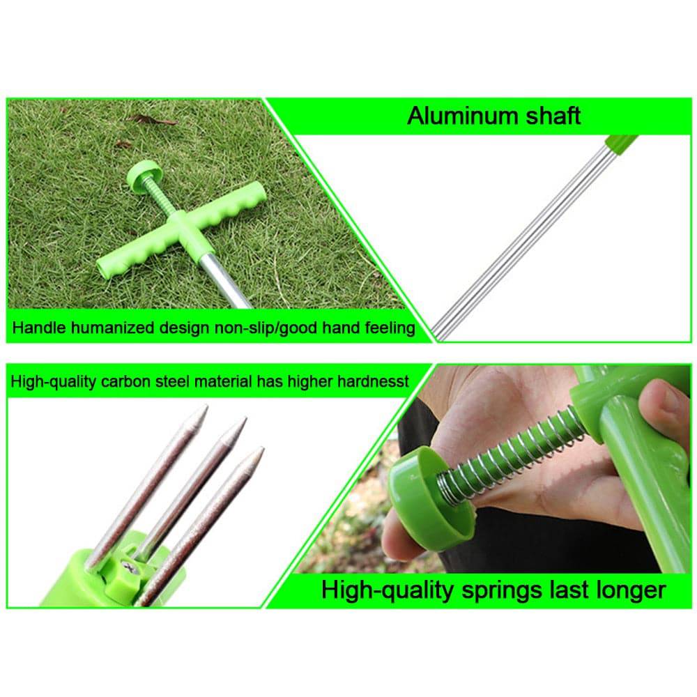 Root Remover Outdoor Weeder Portable Manual Garden Lawn Long Handled Aluminum Stand Up Weed Puller Lightweight with Foot Pedal - TheWellBeing4All