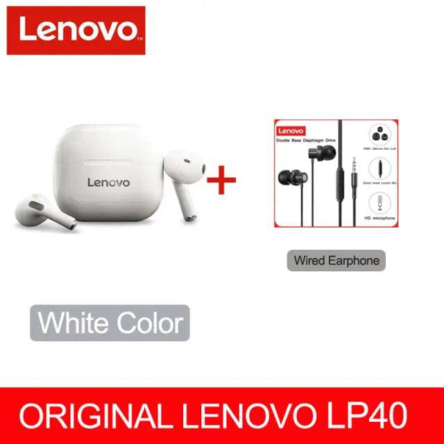 Lenovo Wireless Earphone Bluetooth 5.0 Dual Stereo Noise Reduction - TheWellBeing4All