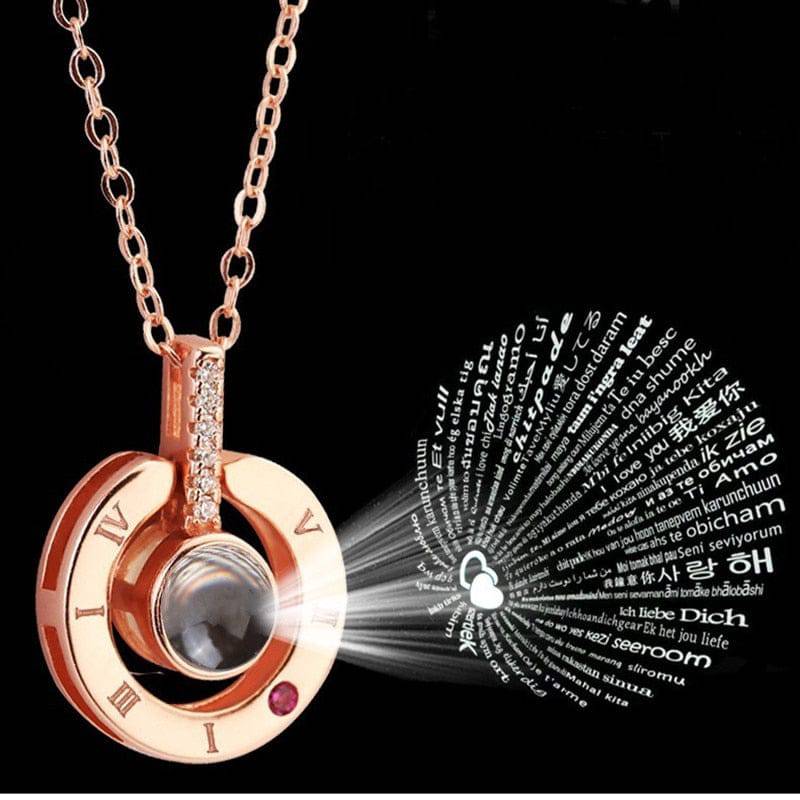 Projection Pendant Necklace I Love You in 100 Languages - TheWellBeing4All