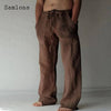 Linen Pants Drawstring Loose Trouser - TheWellBeing4All