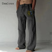 Linen Pants Drawstring Loose Trouser - TheWellBeing4All