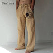 Linen Pants Drawstring Loose Trouser - TheWellBeing4All