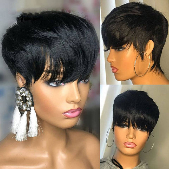 Natural Color Short Bob Straight Human Wigs - TheWellBeing4All