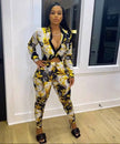 VAZN Autumn Print Print Casual Bandage Sexy 2019 Set full sleeve 2 Piece Sets Night Club Young Lady Sport Sets - TheWellBeing4All