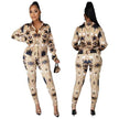 VAZN Autumn Print Print Casual Bandage Sexy 2019 Set full sleeve 2 Piece Sets Night Club Young Lady Sport Sets - TheWellBeing4All