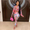 VAZN Autumn Print Print Casual Bandage Sexy 2019 Set full sleeve 2 Piece Sets Night Club Young Lady Sport Sets - TheWellBeing4All