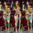 VAZN Autumn Print Print Casual Bandage Sexy 2019 Set full sleeve 2 Piece Sets Night Club Young Lady Sport Sets - TheWellBeing4All