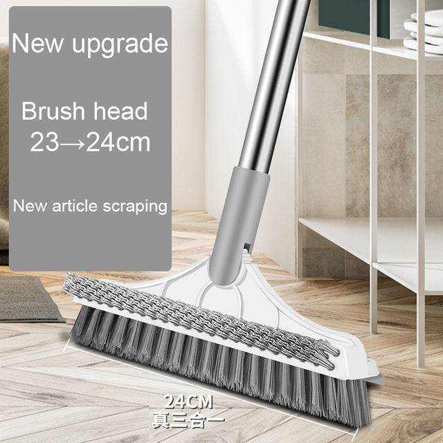 Floor Scrub Brush 2 In 1 Cleaning Brush Long Handle Removable Wiper - TheWellBeing4All