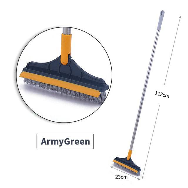 Floor Scrub Brush 2 In 1 Cleaning Brush Long Handle Removable Wiper - TheWellBeing4All