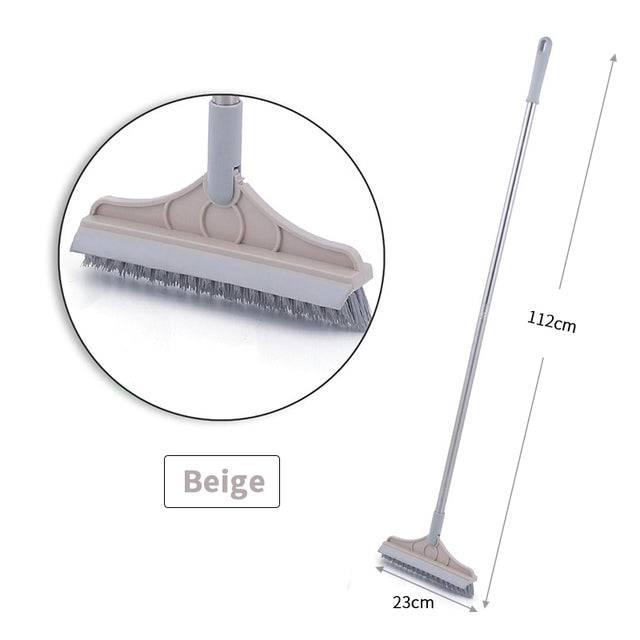 Floor Scrub Brush 2 In 1 Cleaning Brush Long Handle Removable Wiper - TheWellBeing4All