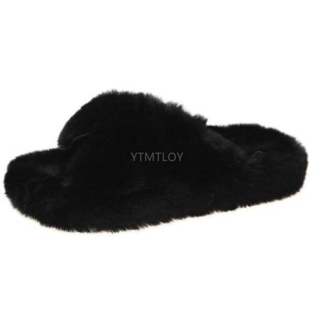 Fluffy Raccoon Fur Slippers Shoes Women Real Fox Fur Flip Flop Flat Furry Fur Slides Outdoor Sandals - TheWellBeing4All