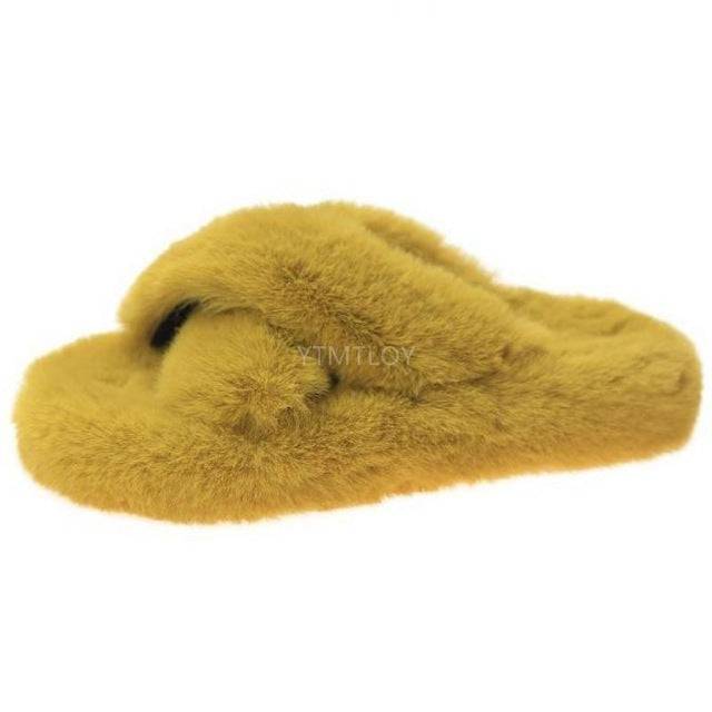 Fluffy Raccoon Fur Slippers Shoes Women Real Fox Fur Flip Flop Flat Furry Fur Slides Outdoor Sandals - TheWellBeing4All