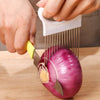 Stainless Steel Onion Needle Fork Vegetable Fruit Slicer Tomato Cutter Cutting Holder - TheWellBeing4All