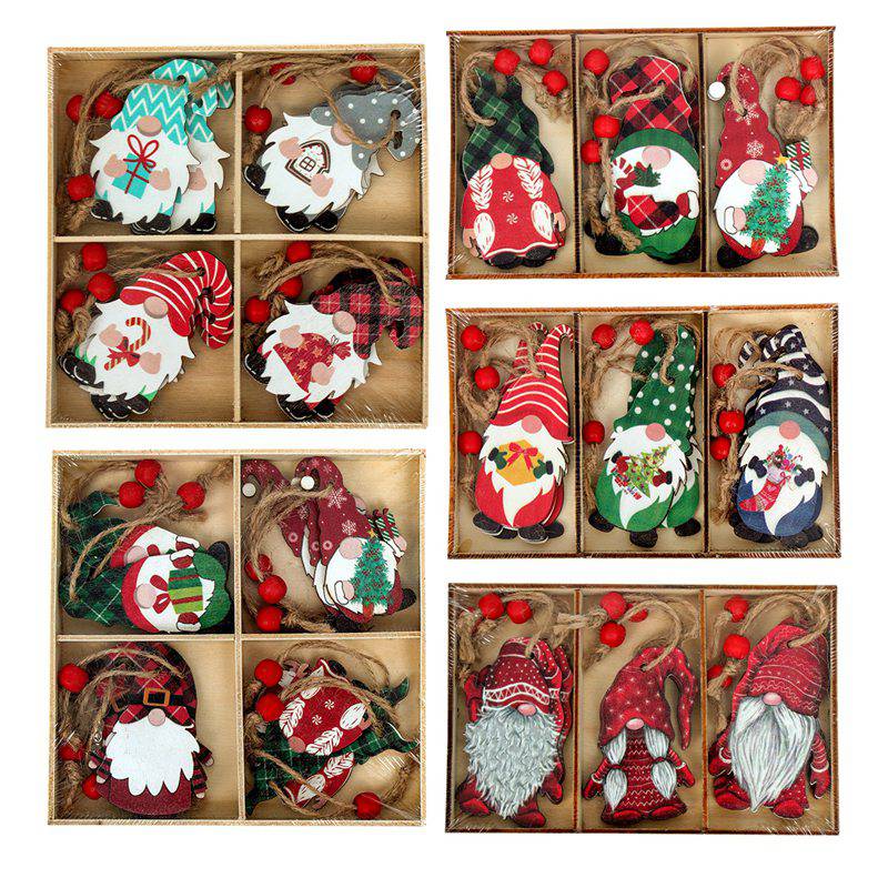 Christmas Gnomes Wooden Pendants Christmas Decorations For Home Xmas Tree Christmas Ornaments Navidad Decor - TheWellBeing4All