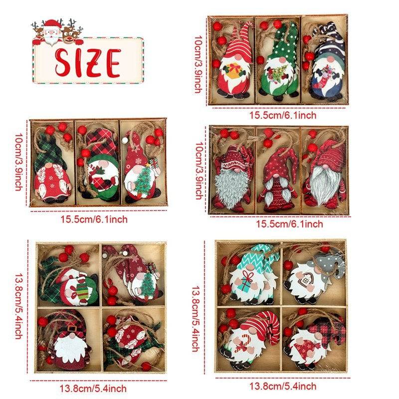 Christmas Gnomes Wooden Pendants Christmas Decorations For Home Xmas Tree Christmas Ornaments Navidad Decor - TheWellBeing4All