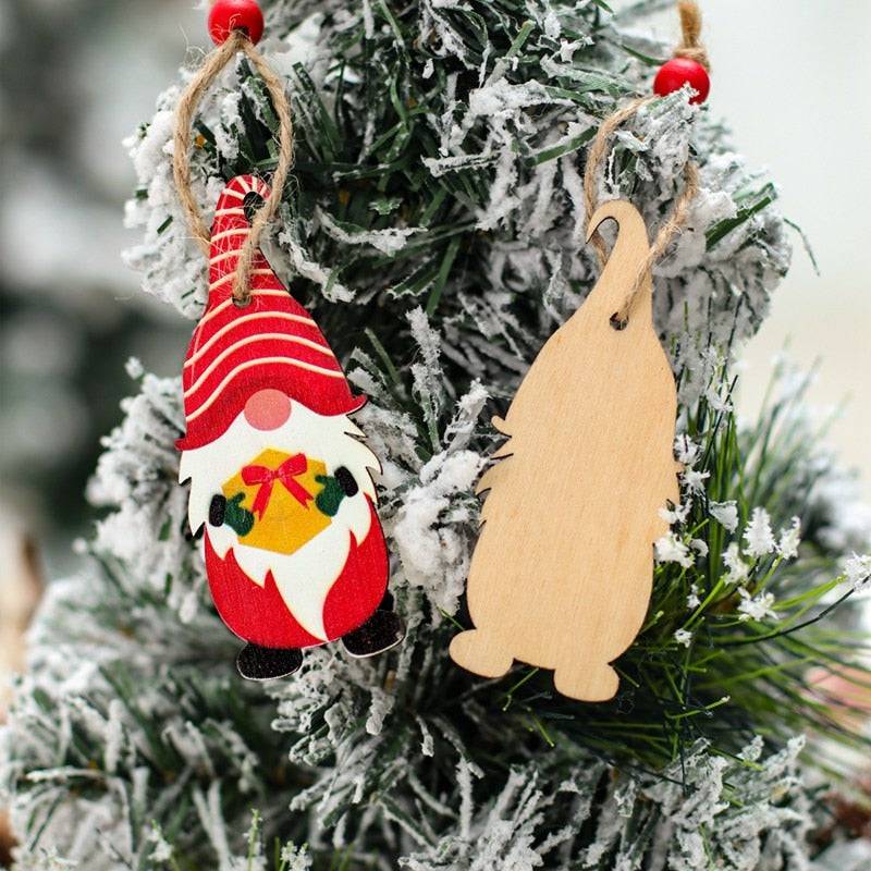 Christmas Gnomes Wooden Pendants Christmas Decorations For Home Xmas Tree Christmas Ornaments Navidad Decor - TheWellBeing4All