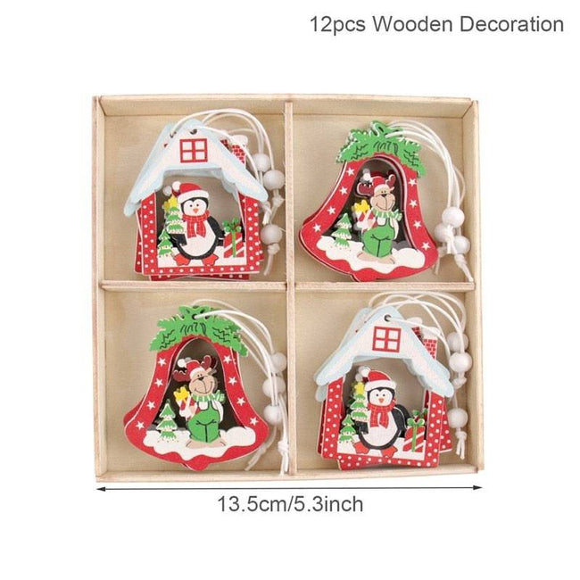 Christmas Gnomes Wooden Pendants Christmas Decorations For Home Xmas Tree Christmas Ornaments Navidad Decor - TheWellBeing4All