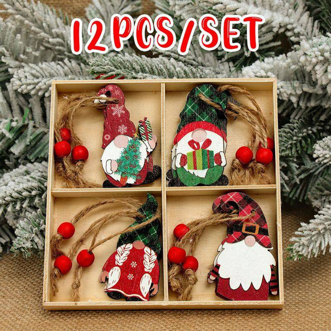 Christmas Gnomes Wooden Pendants Christmas Decorations For Home Xmas Tree Christmas Ornaments Navidad Decor - TheWellBeing4All