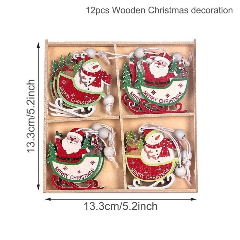 Christmas Gnomes Wooden Pendants Christmas Decorations For Home Xmas Tree Christmas Ornaments Navidad Decor - TheWellBeing4All