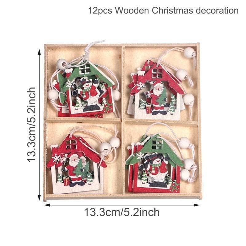 Christmas Gnomes Wooden Pendants Christmas Decorations For Home Xmas Tree Christmas Ornaments Navidad Decor - TheWellBeing4All