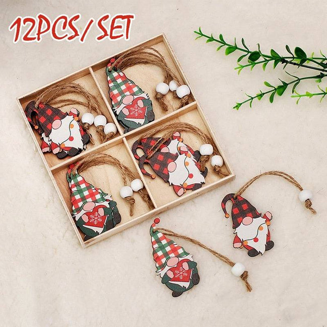 Christmas Gnomes Wooden Pendants Christmas Decorations For Home Xmas Tree Christmas Ornaments Navidad Decor - TheWellBeing4All