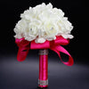 Foam flowers Rose Bridal White Satin Romantic Wedding  bouquet - TheWellBeing4All