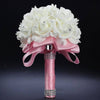 Foam flowers Rose Bridal White Satin Romantic Wedding  bouquet - TheWellBeing4All
