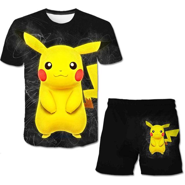 T Shirt Set 3 9-14 Years Old Anime Pokemon - TheWellBeing4All