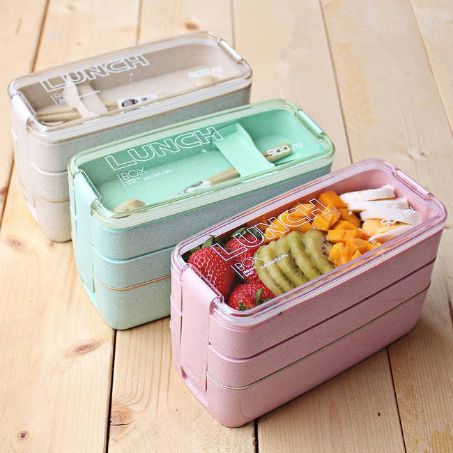 Lunch Box Wheat Straw Dinnerware Food Storage Container - TheWellBeing4All