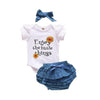 Baby Girl Daddy Princess Romper. Shorts Headwear Summer Outfit Girls Clothes - TheWellBeing4All