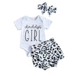 Baby Girl Daddy Princess Romper. Shorts Headwear Summer Outfit Girls Clothes - TheWellBeing4All