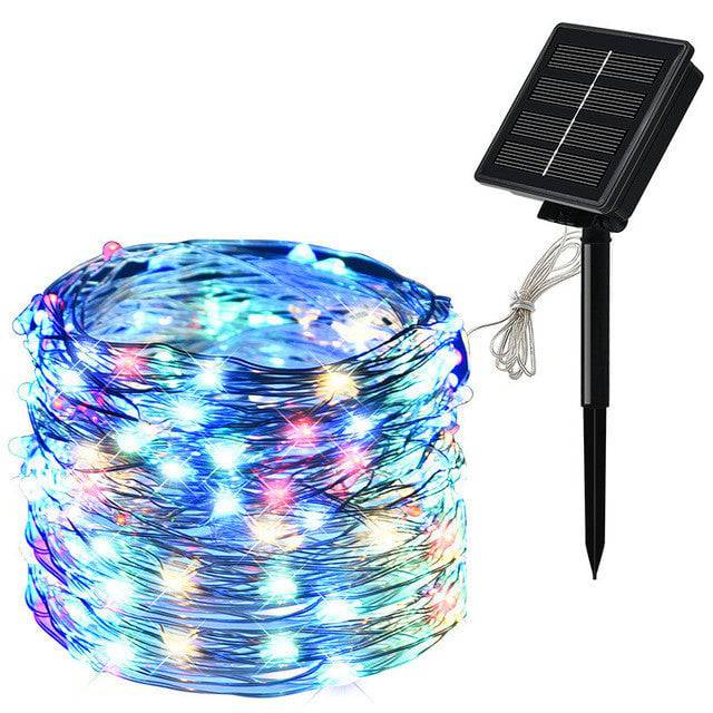 LED Solar Light Outdoor Waterproof Fairy Garland String Lights Christmas Party - TheWellBeing4All