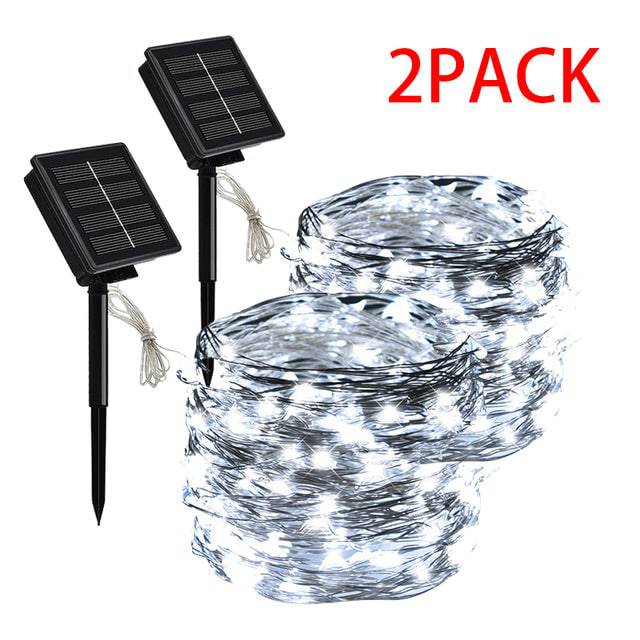 LED Solar Light Outdoor Waterproof Fairy Garland String Lights Christmas Party - TheWellBeing4All