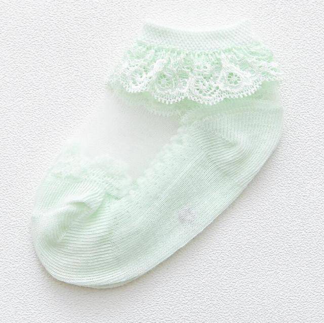 Cute Lace Flower. Newborn Baby Socks Cotton for Baby Girl Socks See Through Anti Slip Socks - TheWellBeing4All