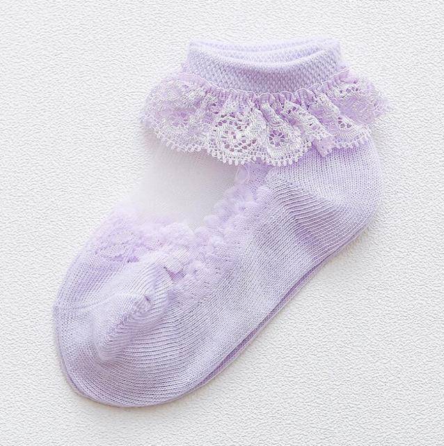 Cute Lace Flower. Newborn Baby Socks Cotton for Baby Girl Socks See Through Anti Slip Socks - TheWellBeing4All