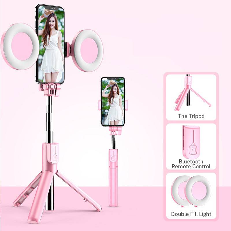 4in1 Wireless Bluetooth-compatible Selfie Stick LED Ring Light Extendable Handheld Monopod Live Tripod - TheWellBeing4All