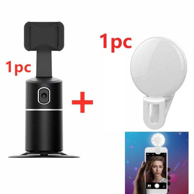 Auto face tracking, Smart Shooting Phone Selfie Stick 360° Object Tracking Holder Face with tripod and Fill light - TheWellBeing4All