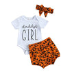 Toddler Baby Girls Clothes Sets Leopard Print Short Sleeve Romper Tops Bow Shorts Headband 3pcs Outfit Set - TheWellBeing4All