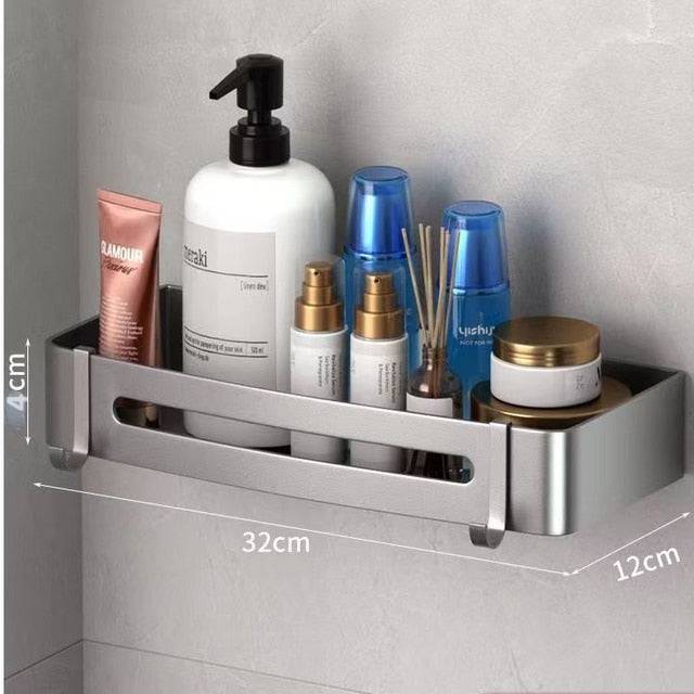 Taupe Bathroom Shelves Corner Shelf Wall Mounted - TheWellBeing4All