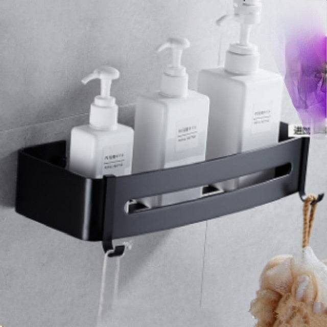 Taupe Bathroom Shelves Corner Shelf Wall Mounted - TheWellBeing4All