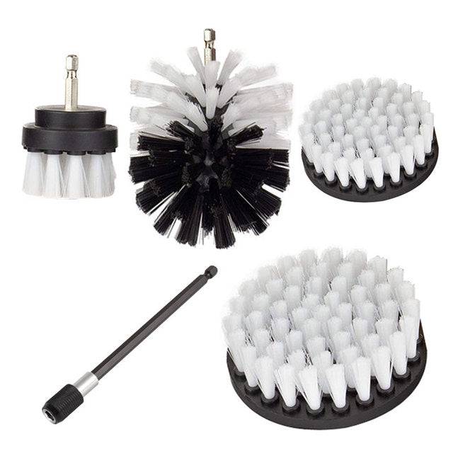 Electric Drill Cleaning Brush Head Kit All Purpose Power Kitchen Scrubber Bathroom Tub Carpet Glass Car Tires Round Nylon Brush - TheWellBeing4All