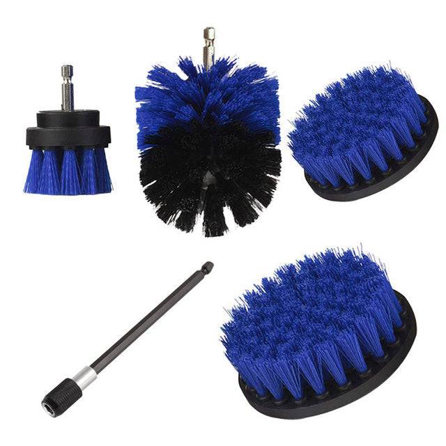 Electric Drill Cleaning Brush Head Kit All Purpose Power Kitchen Scrubber Bathroom Tub Carpet Glass Car Tires Round Nylon Brush - TheWellBeing4All