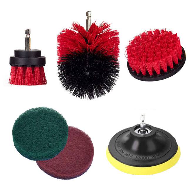 Electric Drill Cleaning Brush Head Kit All Purpose Power Kitchen Scrubber Bathroom Tub Carpet Glass Car Tires Round Nylon Brush - TheWellBeing4All