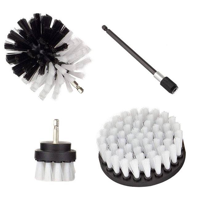 Electric Drill Cleaning Brush Head Kit All Purpose Power Kitchen Scrubber Bathroom Tub Carpet Glass Car Tires Round Nylon Brush - TheWellBeing4All