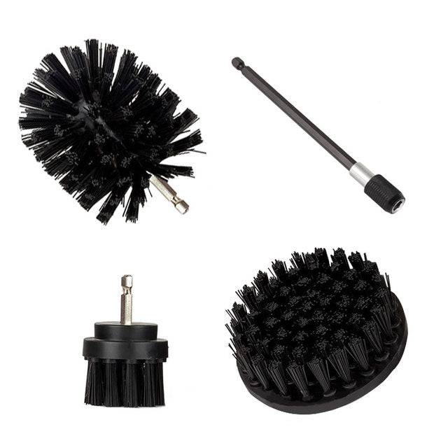 Electric Drill Cleaning Brush Head Kit All Purpose Power Kitchen Scrubber Bathroom Tub Carpet Glass Car Tires Round Nylon Brush - TheWellBeing4All