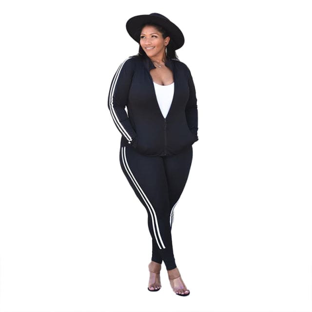 Sport Vest and Long Sleeve Coat Two Piece Pants Set Tracksuit Jogging Suits - TheWellBeing4All