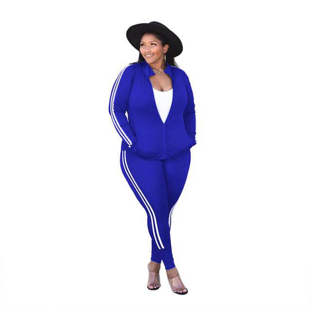 Sport Vest and Long Sleeve Coat Two Piece Pants Set Tracksuit Jogging Suits - TheWellBeing4All
