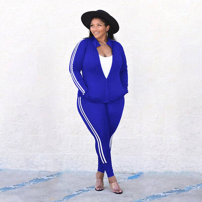 Sport Vest and Long Sleeve Coat Two Piece Pants Set Tracksuit Jogging Suits - TheWellBeing4All